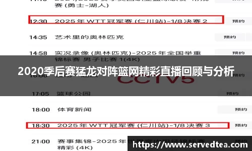 2020季后赛猛龙对阵篮网精彩直播回顾与分析